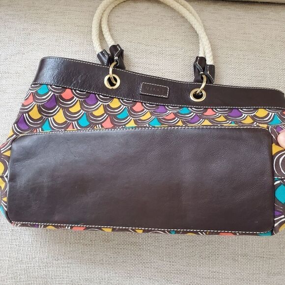 Milly Canvas Large Tote With Patent Leather Accent - Picture 8 of 13